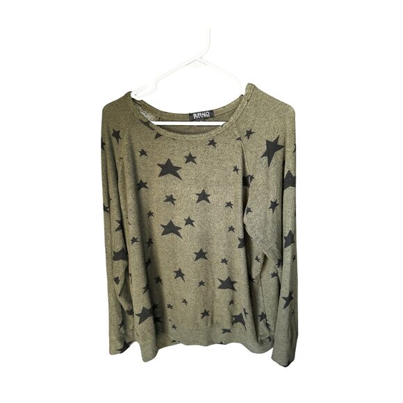 Buffalo David Bitton Tops - Buffalo David Bitton Sweater Women's XL Green Black Stars Pullover Super Soft